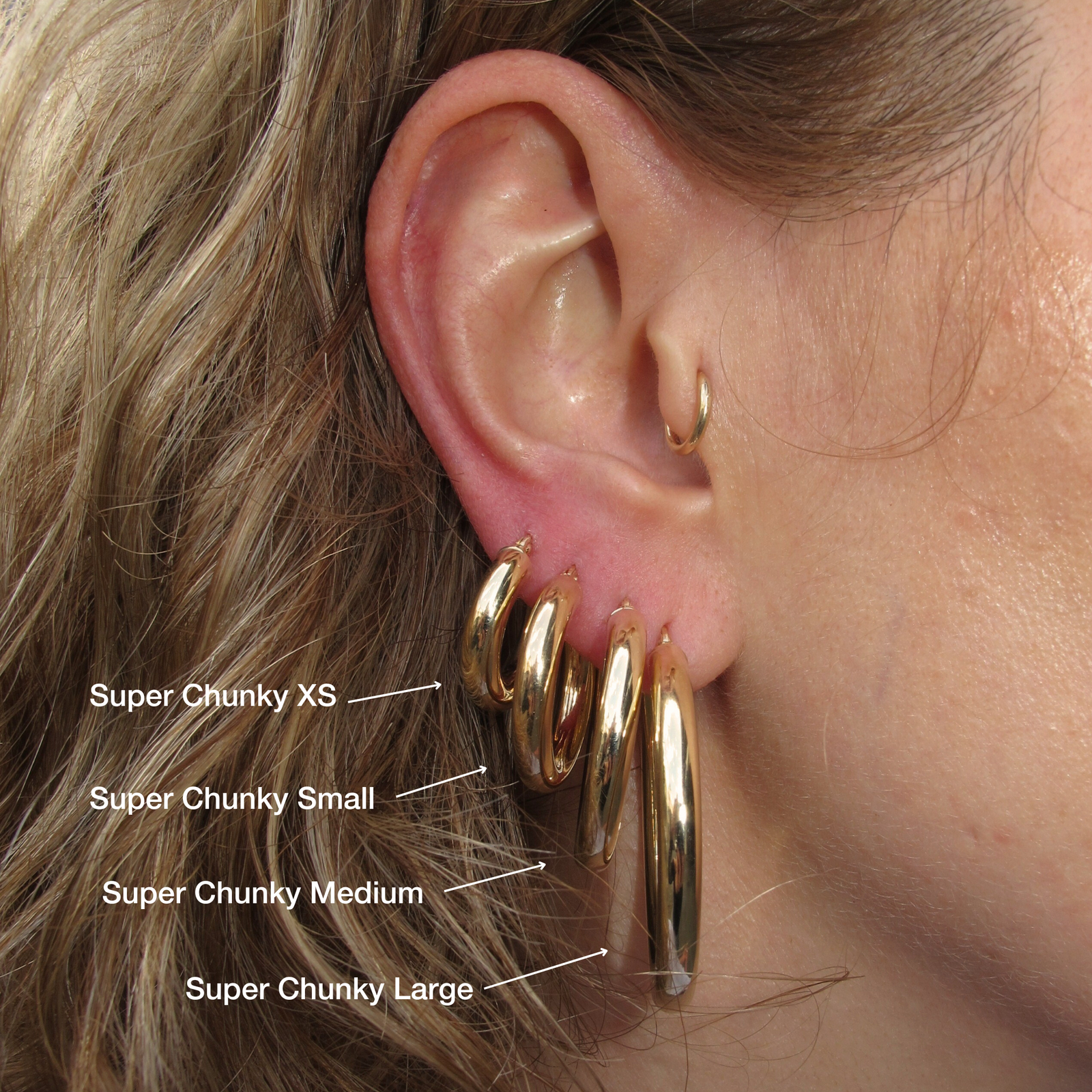 Silver Hoops Extra Large Thick Gold Hoop Earrings Plain