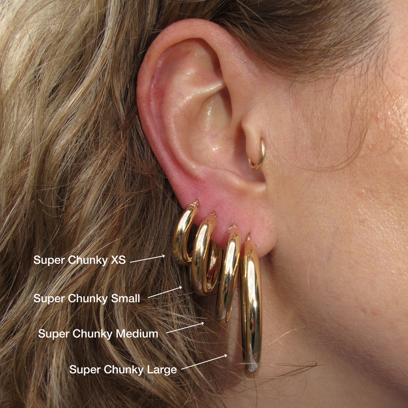 Super Chunky Tube Hoops Large 9ct Gold Gold Hoop Earrings By