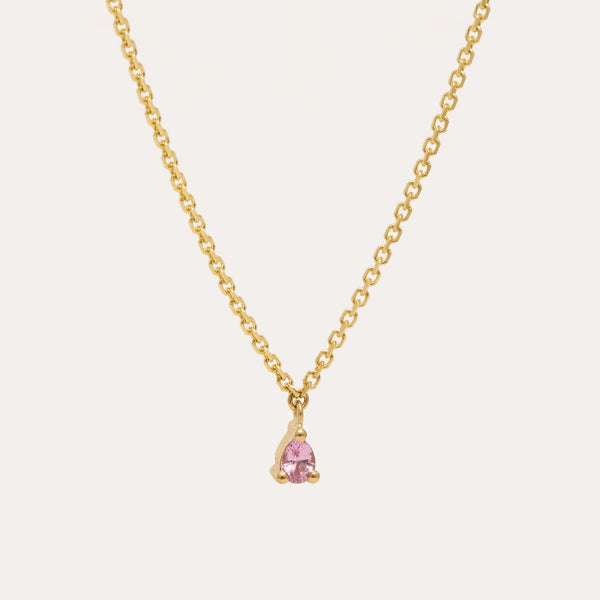 Eos Pear Shape Pink Sapphire Necklace