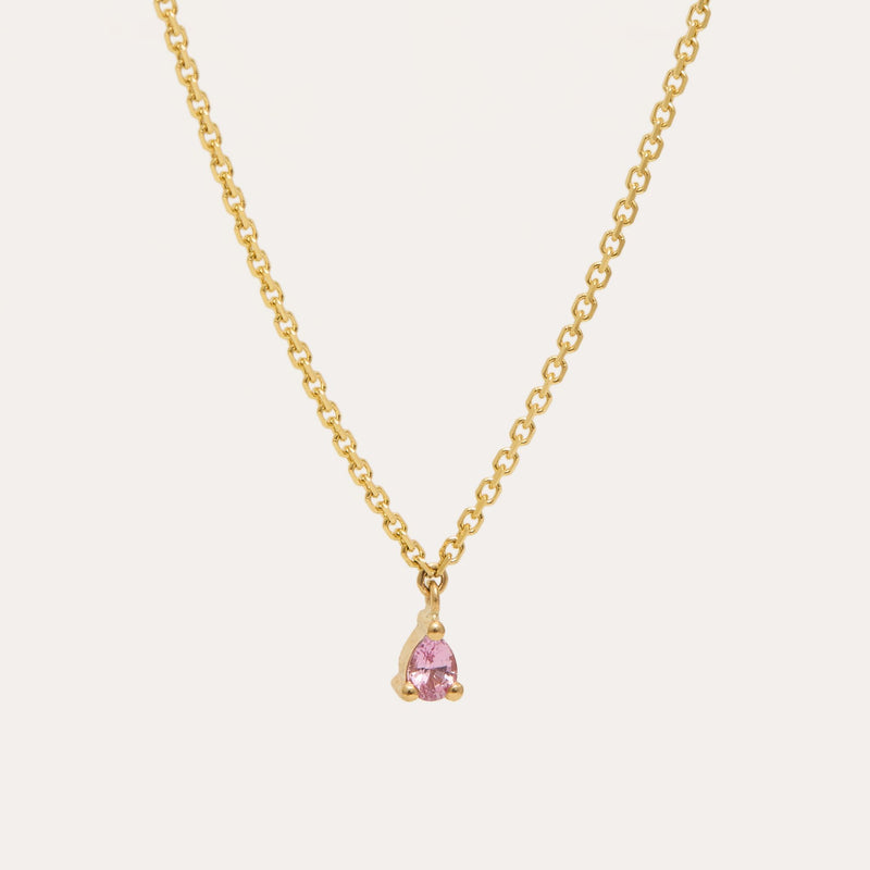 Eos Pear Shape Pink Sapphire Necklace