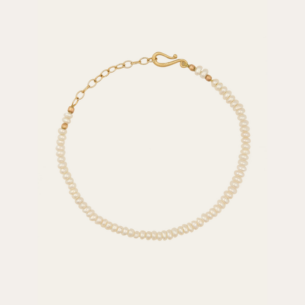 Pearl Bead Bracelet - 14ct Gold