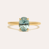Atmos with Oval Blue Sapphire - 18ct Gold