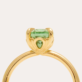 Fern Ring with Oval Green Tourmaline