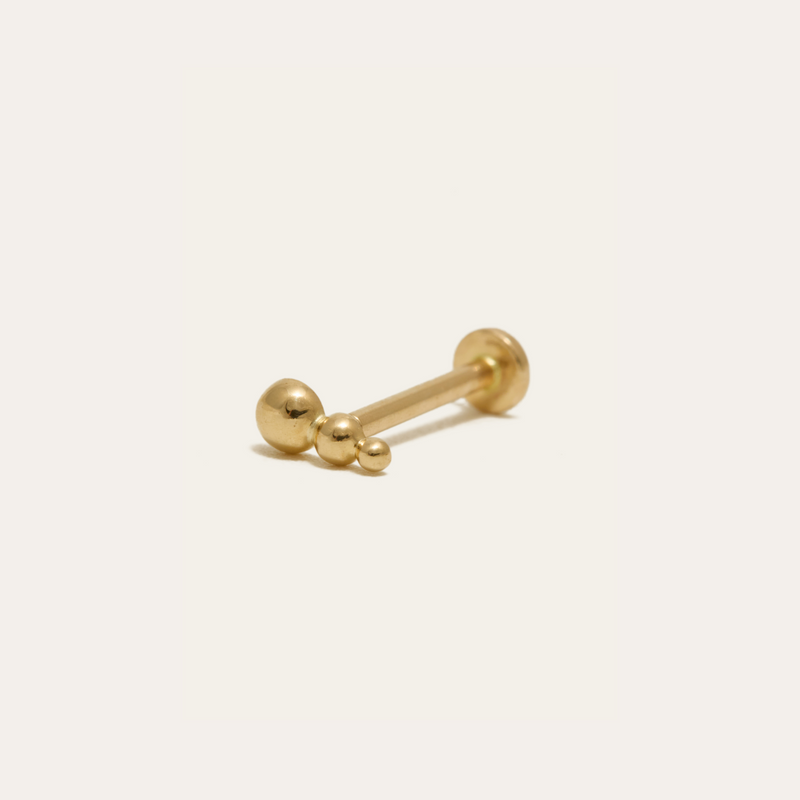 Triplet Stud - 14ct Gold