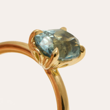 Atmos with Oval Blue Sapphire - 18ct Gold