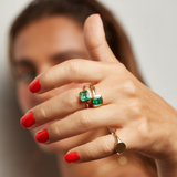 Esmeralda with Square Emerald Cut Emerald - 18ct Gold