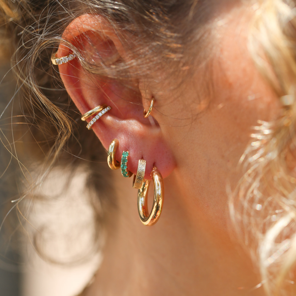 Chunky Tube Hoops Small - 9ct Gold