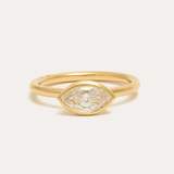 Stevie with Lab Marquise Diamond - 18ct Gold