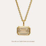 Mira with Necklace Lab Emerald Cut Diamond