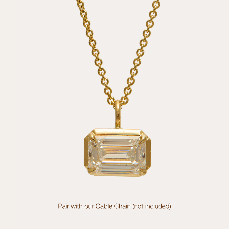 Mira with Necklace Lab Emerald Cut Diamond
