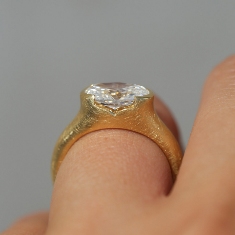 Celeste with Lab Oval Diamond - 18ct Gold