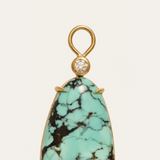 Juicy Drops with Large Oval Turquoise & Diamonds - 9ct Gold