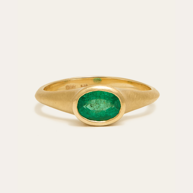 Coco with Oval Zambian Emerald - 14ct Gold