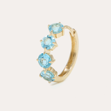 Glossy Blue Topaz Huggie Medium