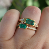 Zelda Ring with 0.56ct Colombian Emerald & Diamonds - 18ct Gold