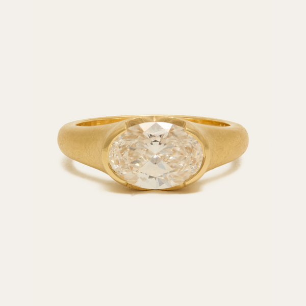 Celeste with Lab Oval Diamond - 18ct Gold