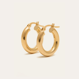 Super Chunky Tube Hoops Small - 9ct Gold