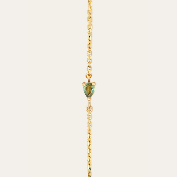 Eos Pear Shape Green Sapphire Bracelet - 9ct Gold