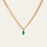 Bold Chain with 0.65ct Pear Shape Emerald - 9ct Gold