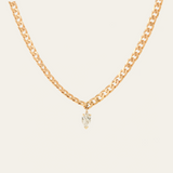 Bold Chain with Pear Shape Diamond - 9ct Gold