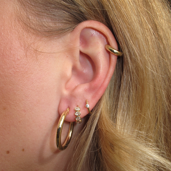 Chunky Tube Hoops Medium - 9ct Gold