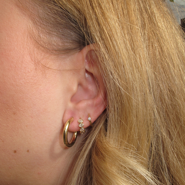 Chunky Tube Hoops Small - 9ct Gold