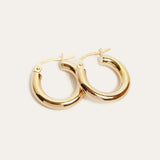 Chunky Tube Hoops Extra Small - 9ct Gold