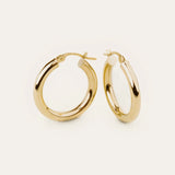 Chunky Tube Hoops Small - 9ct Gold