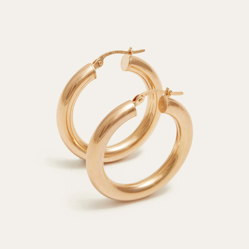 Small Chunky Huggie Hoop Earrings in Gold | Lisa Angel