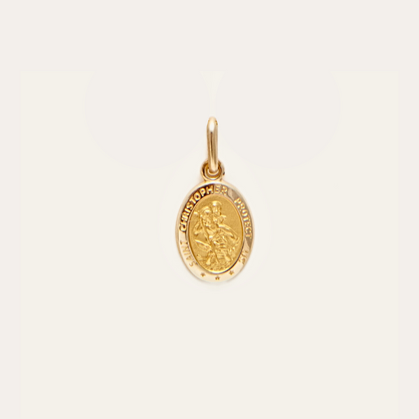 Oval St. Christopher Charm - 9ct Gold