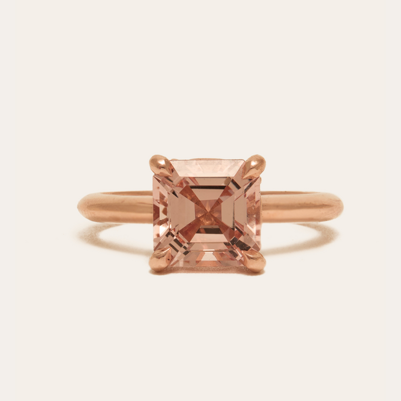 Peaches with Asscher Cut Morganite - 18ct Rose Gold