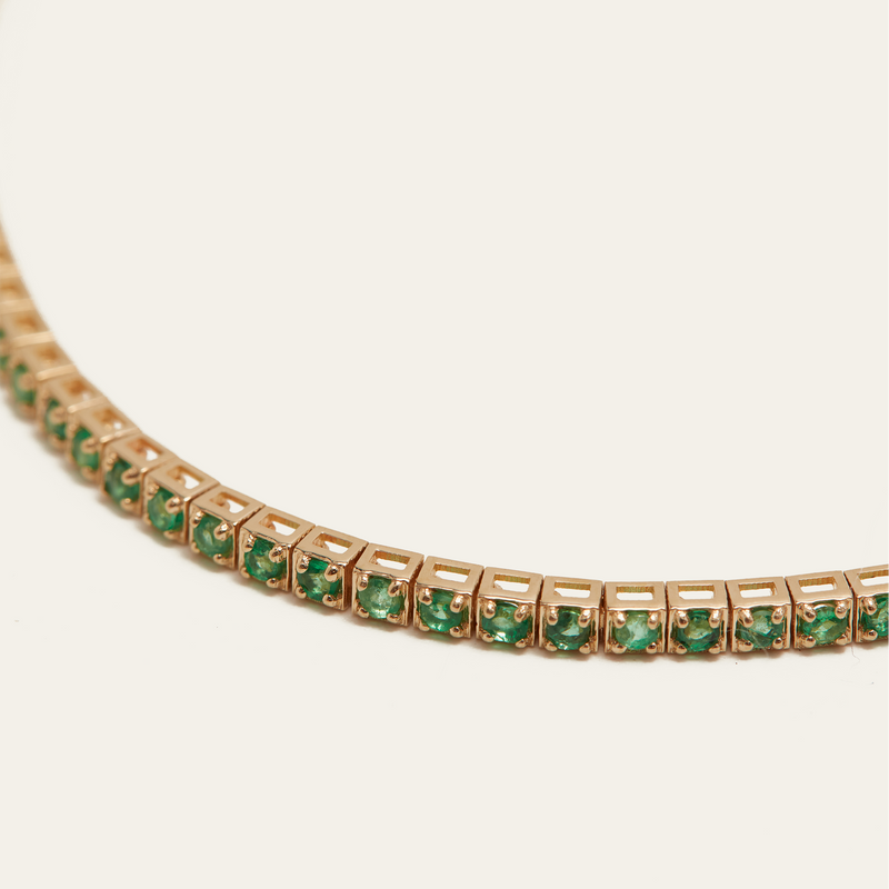 Emerald Spirit Tennis Bracelet - 14ct Gold
