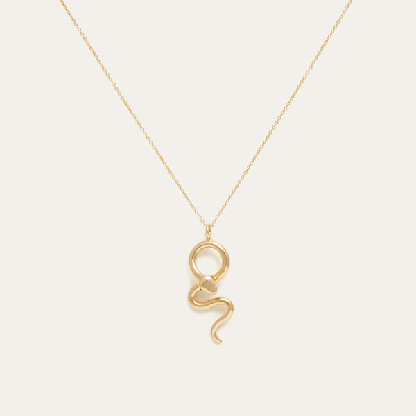 Gold snake store pendant necklace