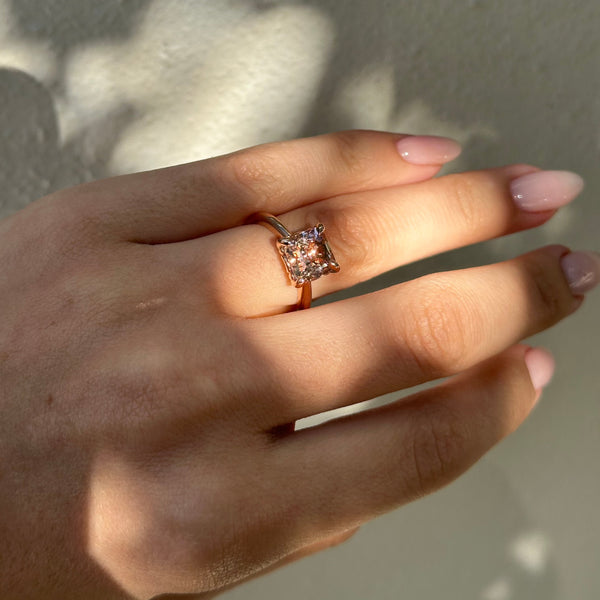 Peaches with Asscher Cut Morganite - 18ct Rose Gold