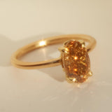 Maple Oval Champagne Diamond Solitaire - 18ct Gold