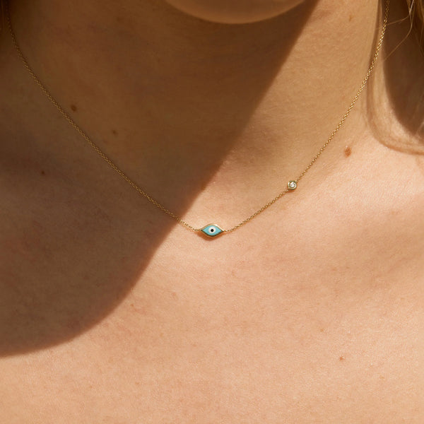 Marquise Evil Eye & Diamond Necklace