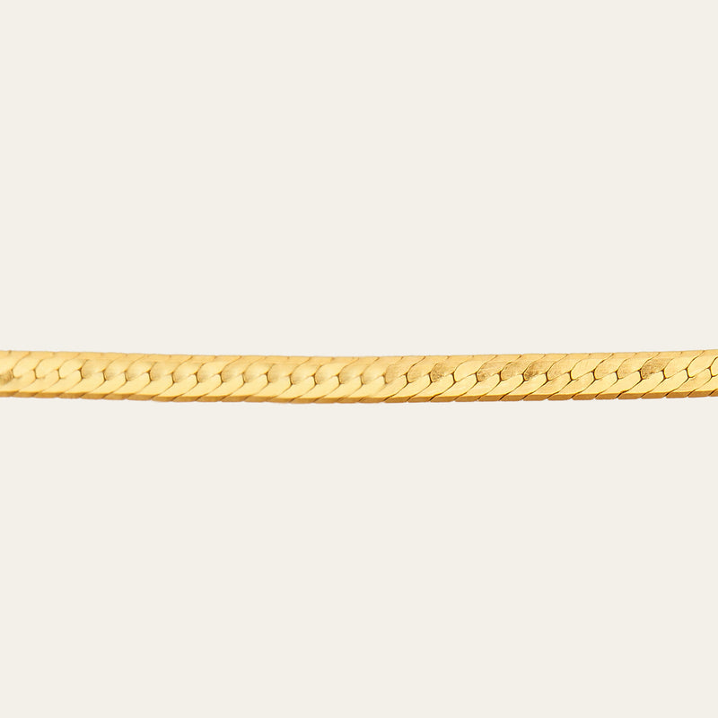 Mini Herringbone Chain - 14ct Gold