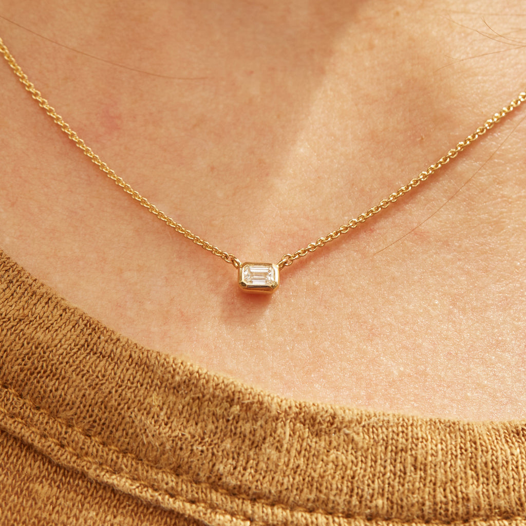 Lab Diamond Pendant Necklace - Ethical Jewelry - MiaDonna