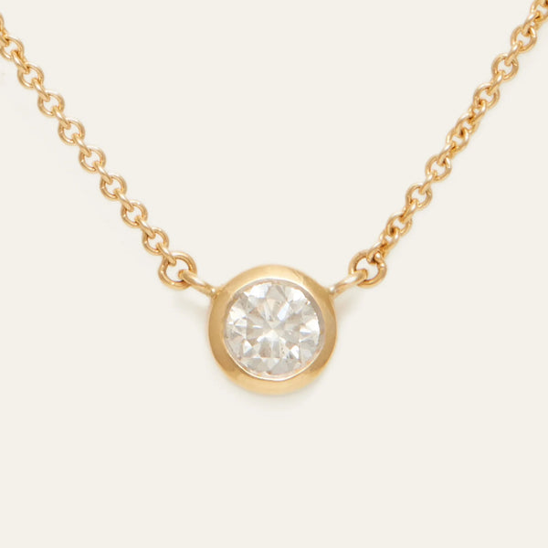 Orb Round Diamond Necklace 0.15ct - 18ct Gold