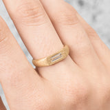 Orion 0.35ct Baguette Diamond Ring - Brushed 18ct Gold