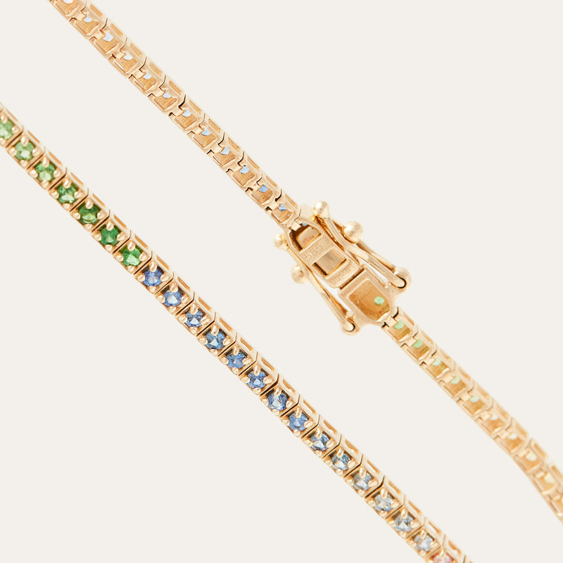 Rainbow Spirit Tennis Bracelet - 14ct Gold