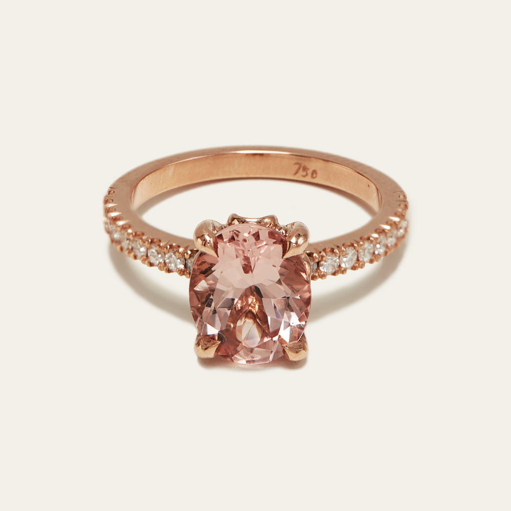 Rose gold deals morganite diamond ring