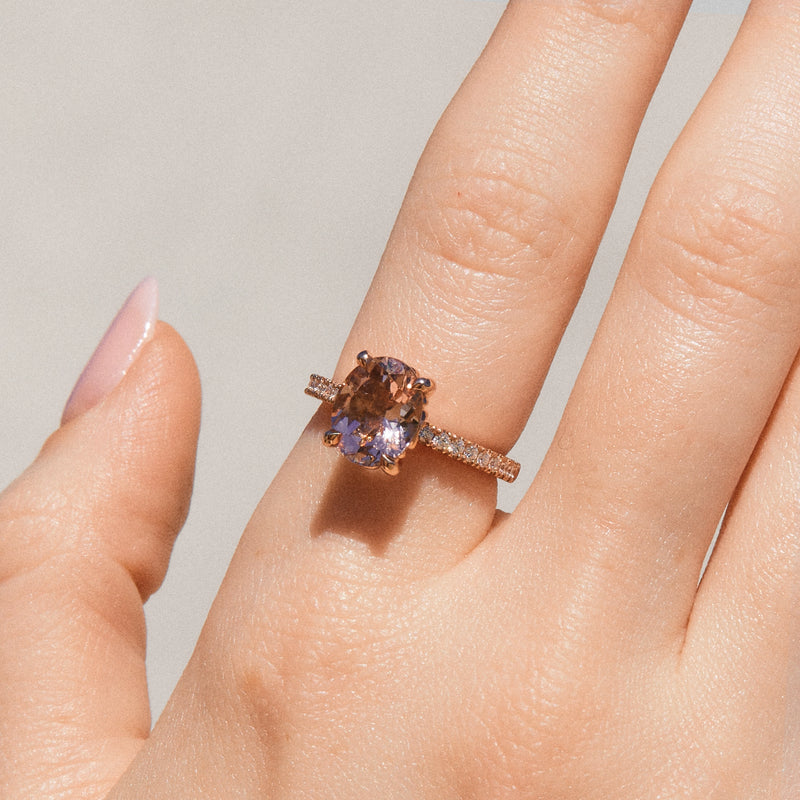 Morganite solitaire engagement deals ring