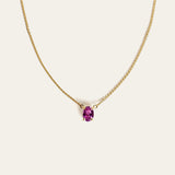 Roxy Necklace with 1.00ct Hot Pink Oval Sapphire - 18ct Gold