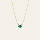 Roxy Necklace with East-West Oval Zambian Emerald 0.46ct - 18ct Gold