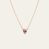 Roxy Necklace with Inverted Pear Shape Pink Sapphire - 18ct Gold