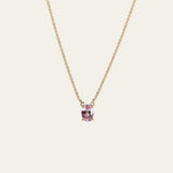 Roxy Necklace with Oval Pink Sapphire - 18ct Gold