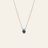 Roxy Necklace with Oval Teal Sapphire - 18ct Gold
