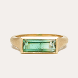 Nico Ring with Baguette Bi Colour Green Tourmaline
