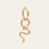 Gold Snake Drop Charm - 14ct Gold